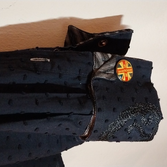English Laundry Black embroidered button up Shirt Men's size Medium - Picture 4 of 10